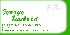 gyorgy rumbold business card