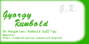 gyorgy rumbold business card